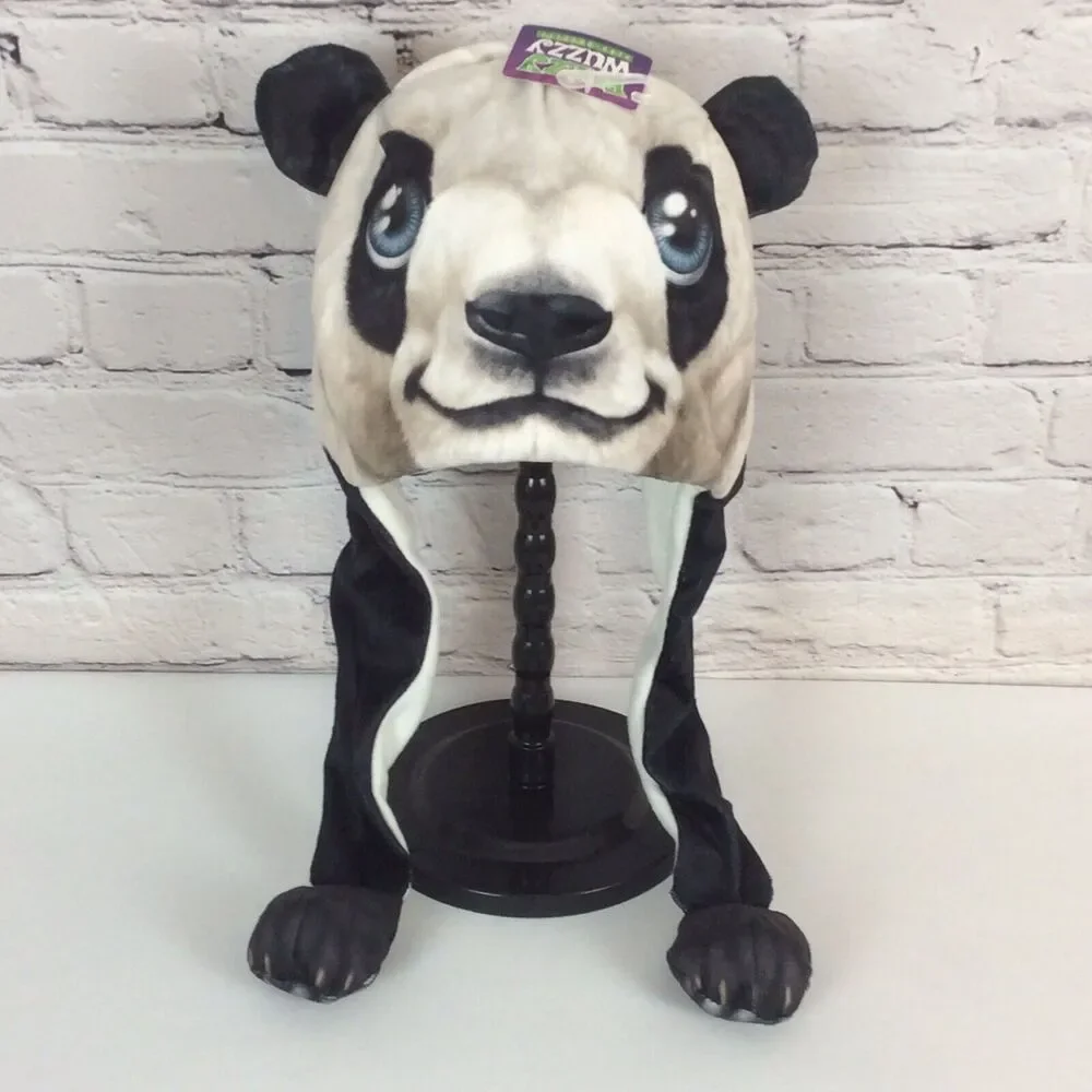 Fuzzy Wuzzy Head Huggeez Hat Panda Bear Themed Christmas Gift Stocking Stuffer